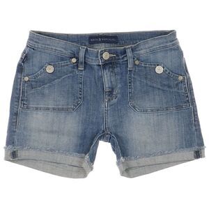 Rock & Republic Stinger Shorts Size 6 W29 Womens Blue Self Altered Cuff Denim